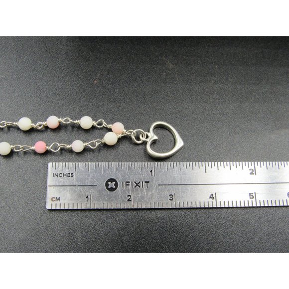 8" Sterling Silver Small Love Heart Charm Dainty Bracelet Vintage Elegant - Picture 6 of 7